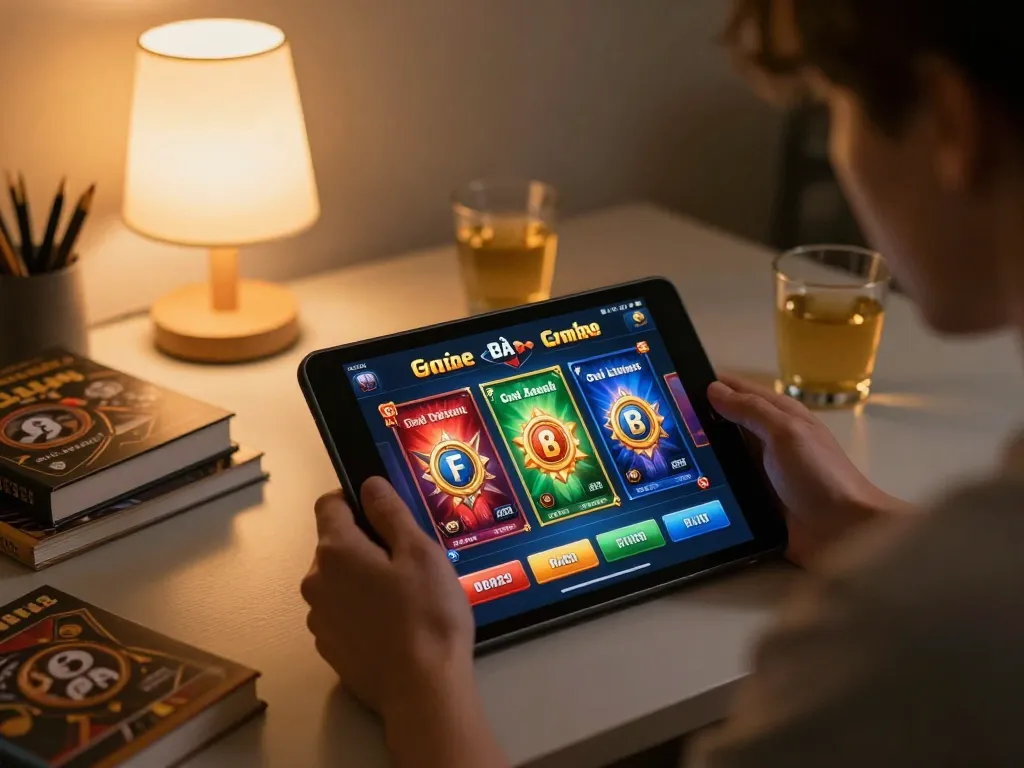 Engaging online gameplay on 68 Game Bài tablet, featuring colorful betting interface and strategy notes.