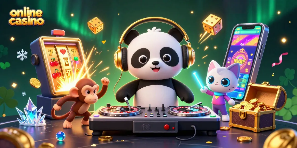 Experience the thrill of an online casino with a DJ panda, breakdancing monkey, and glowing kitten.