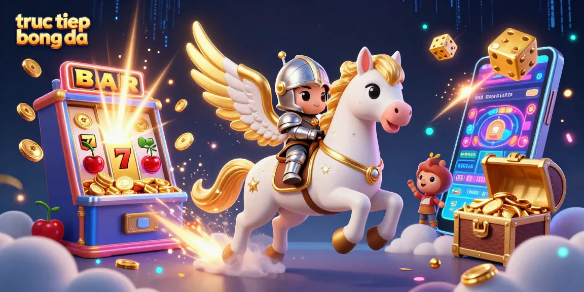 Experience truely immersive truc tiep bong da action with a vibrant 3D casino adventure illustration.