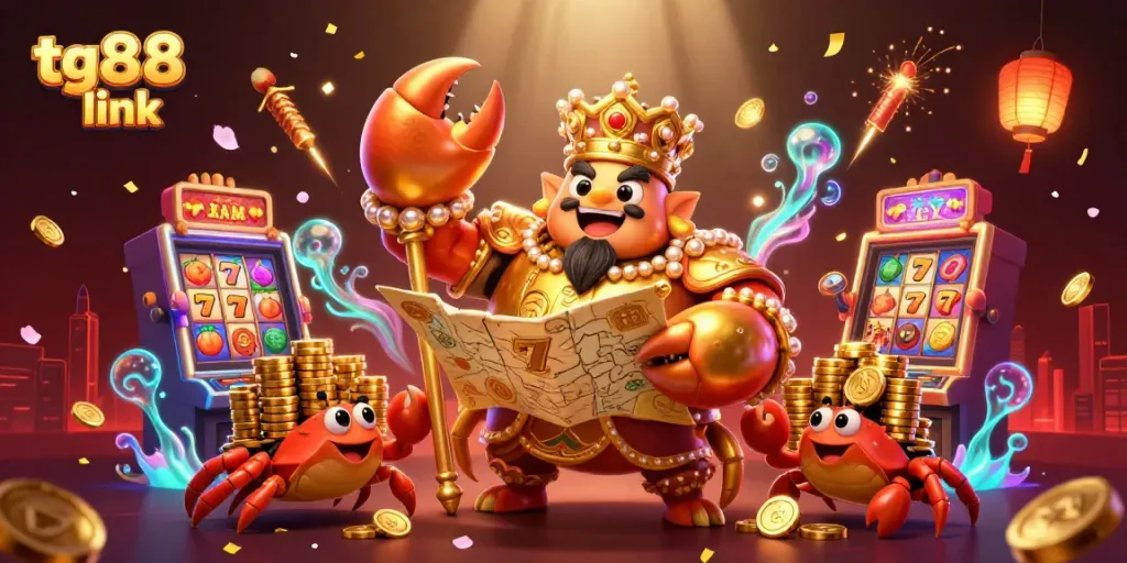 Engage with the thrilling world of tg88 link through an adventure with a golden crab emperor amidst casino glory.