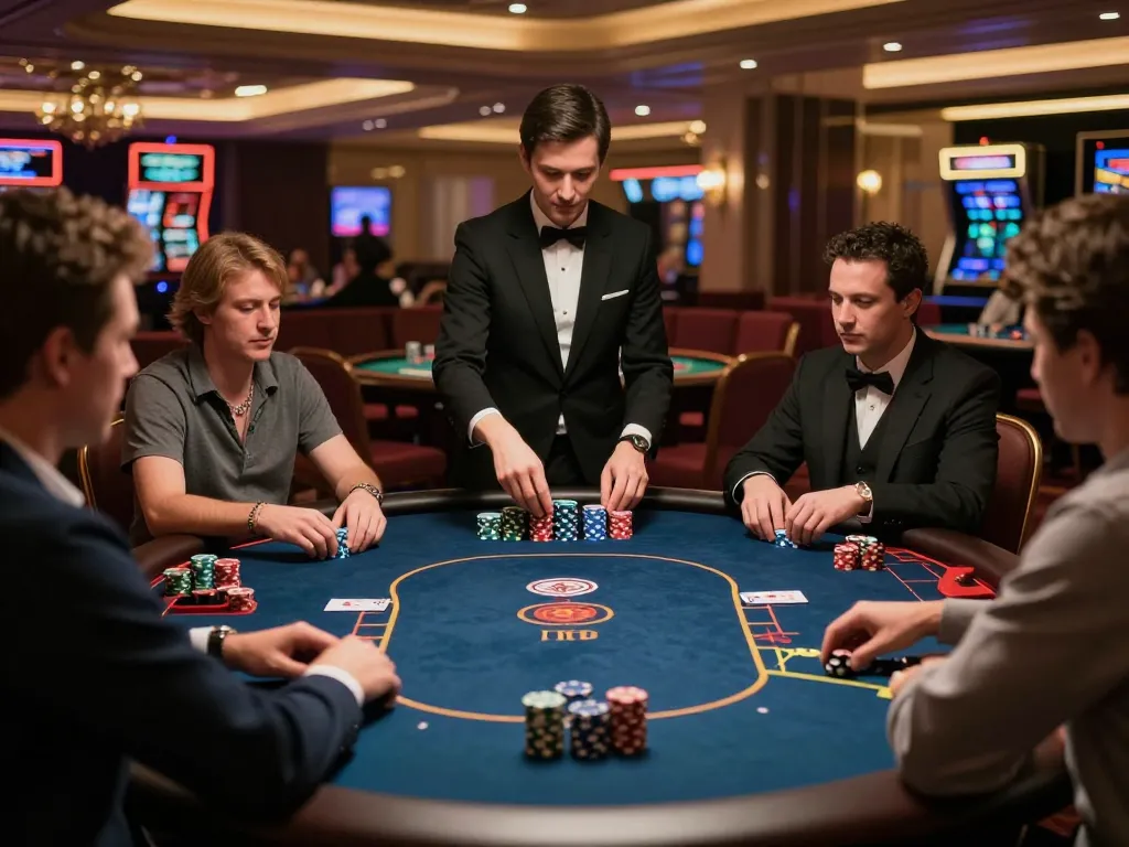 Players enjoying high-stakes poker in a luxurious setting at Nhà cái OPEN88.