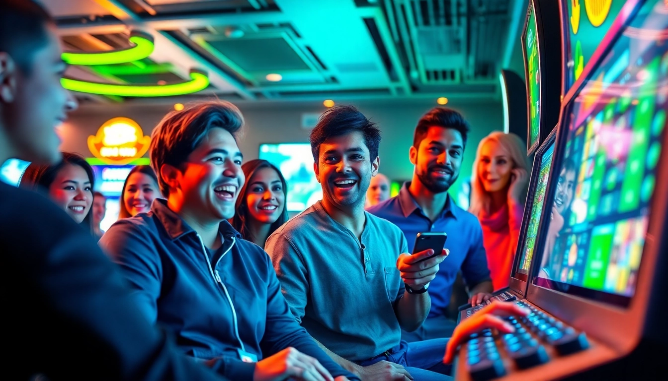 Exciting online gaming experience at https://www.23win.world/ showcasing diverse players immersed in casino and sports betting.