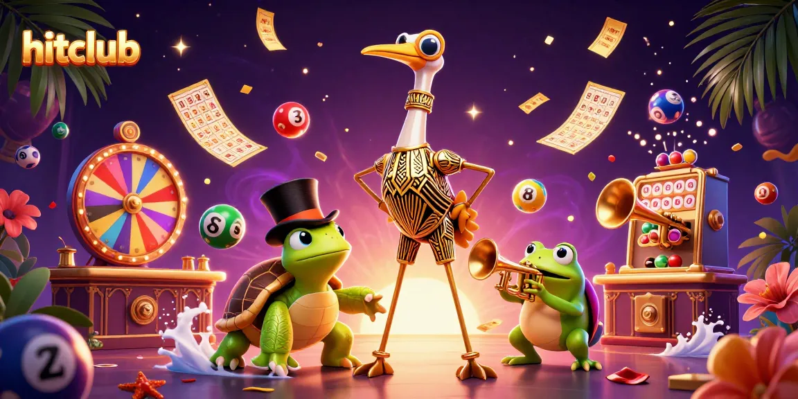 Experience the excitement of hitclub with vibrant lottery balls and captivating casino elements.