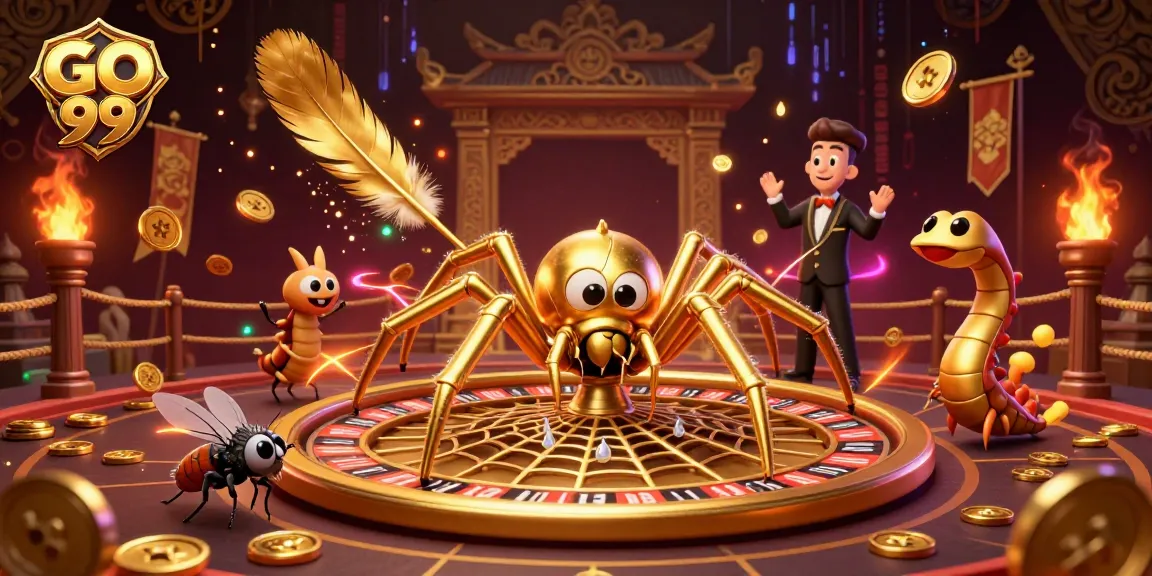 Experience the thrilling vibes of GO 99 as the golden spider weaves a roulette-inspired adventure.