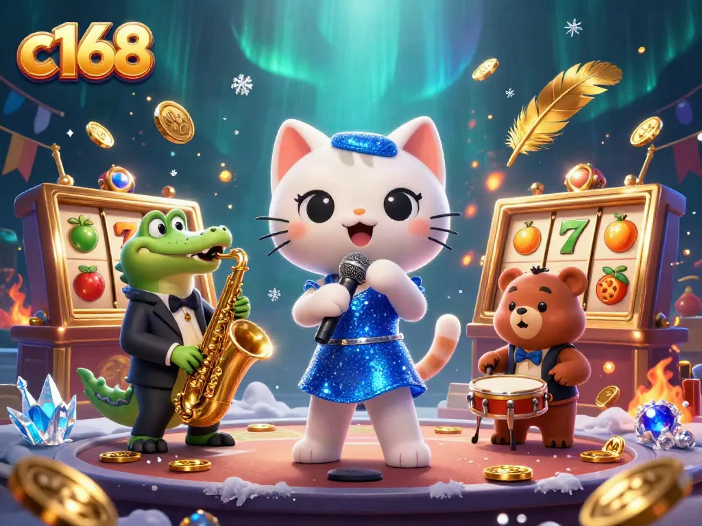Experience the lively c168 casino scene with vibrant characters and dynamic elements.