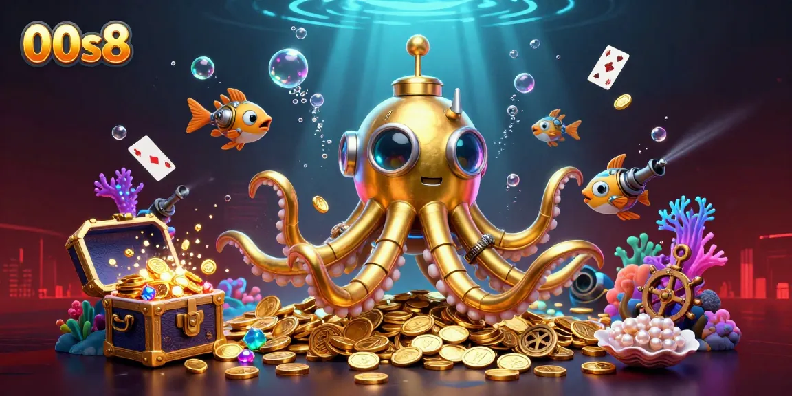 Engage with the 00s8 golden kraken in a vibrant underwater world of casino treasures, bursting with excitement.