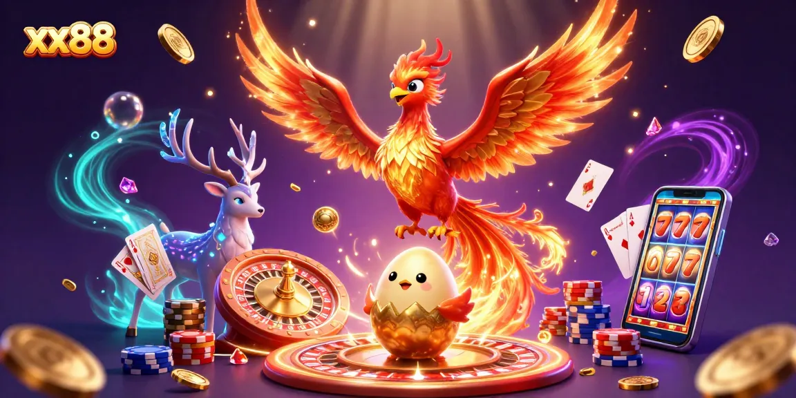 Experience the thrill of xx88 with vibrant gaming elements and captivating characters in a dynamic casino scene.