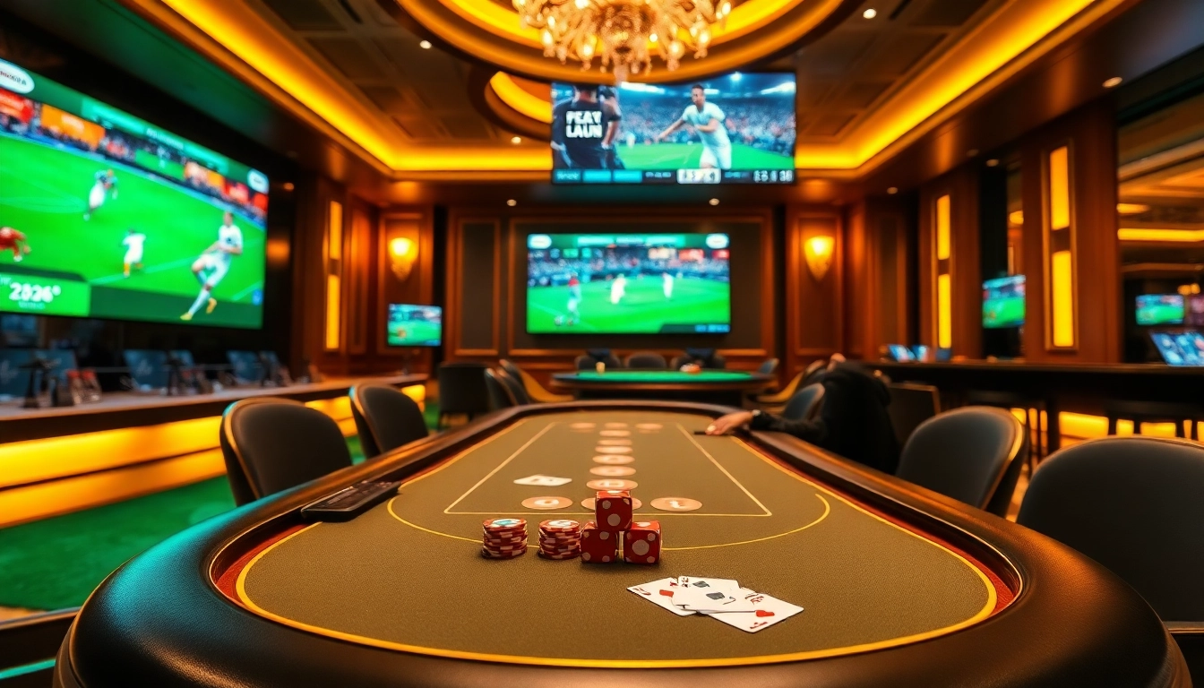 Socolive.mobi presents an exciting live soccer viewing experience amidst luxury casino vibes.