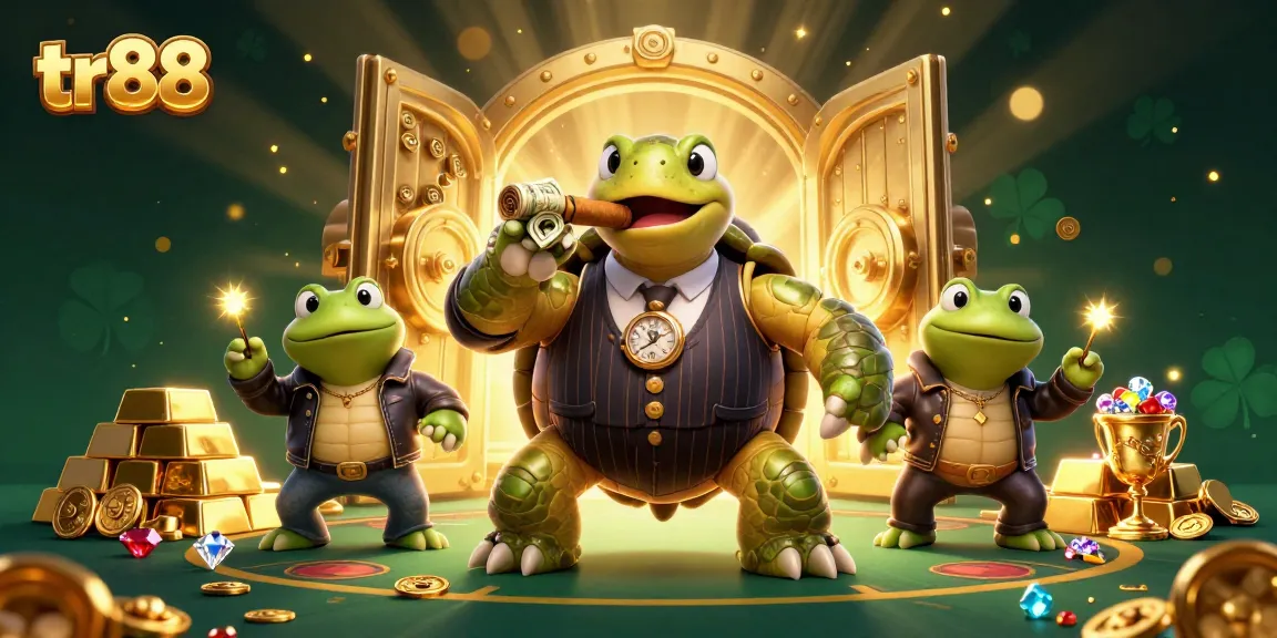 Experience thrilling betting at tr88 with unique characters in a vibrant casino scene filled with treasures and excitement.