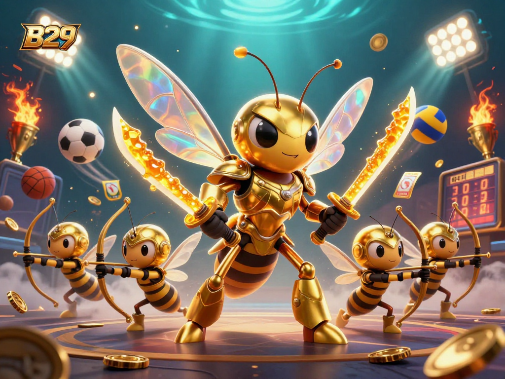 Bet and play at B29, featuring unique samurai hornet alongside sports elements in an exciting atmosphere.