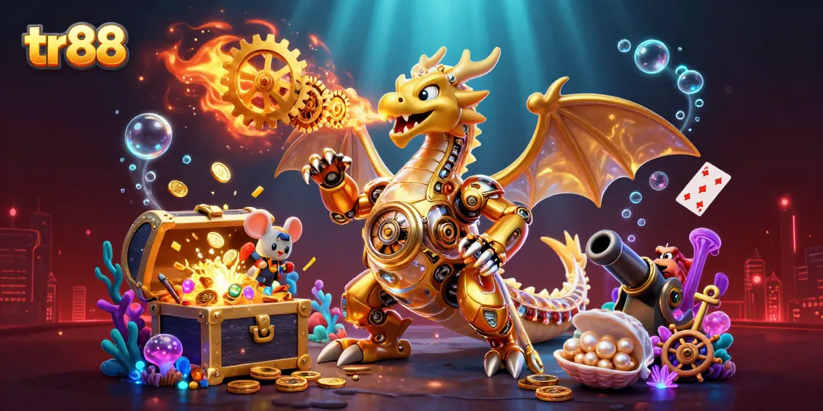Experience thrilling gaming at tr88 with a stunning 3D dragon scene filled with treasure and casino magic.