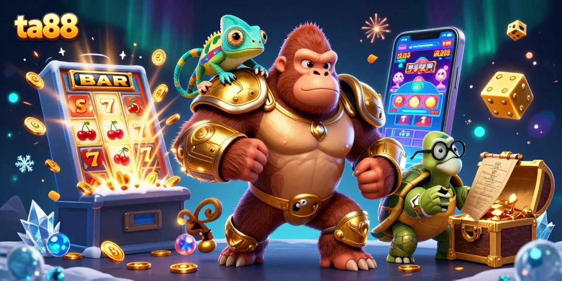 Experience thrilling jackpot wins at ta88 with a dynamic illustration of casino excitement and gaming action.