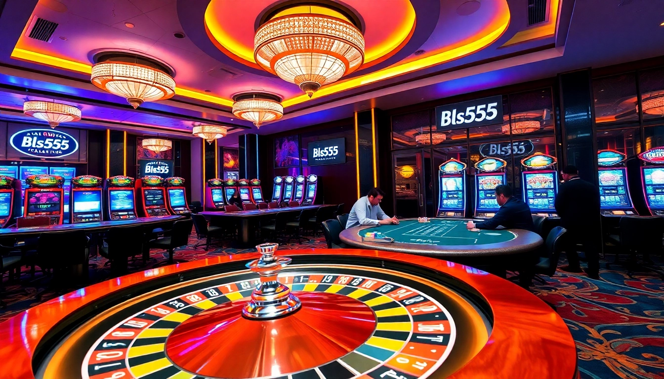 Experience thrilling gaming at Bl555 casino with vibrant roulette tables and poker action.
