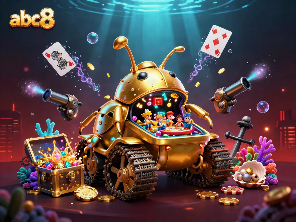 Engage in mobile gaming thrills at abc8 with a vibrant underwater casino scene showcasing action and excitement.