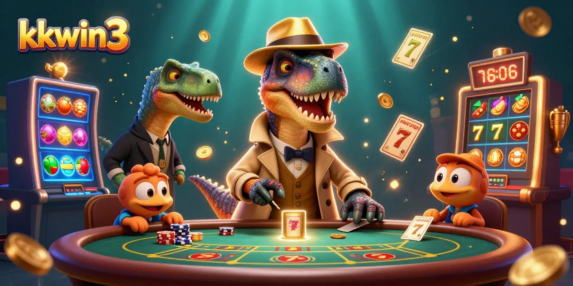 Engage with exciting games at kkwin3, featuring dynamic slots with colorful symbols and characters.
