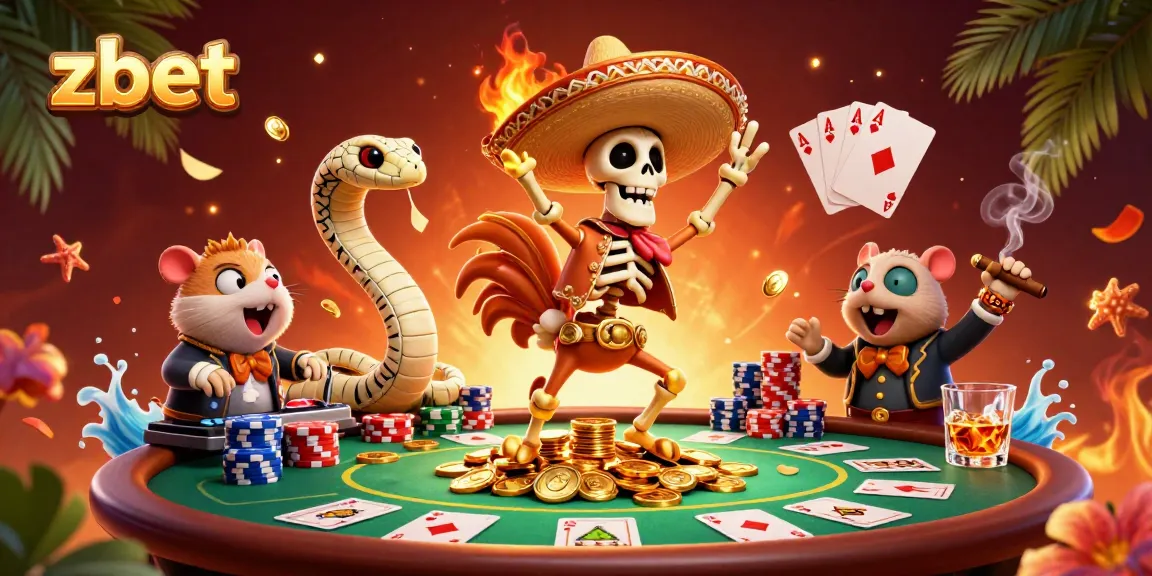 ZBET players celebrate winning in a vibrant casino scene, showcasing excitement and energy.