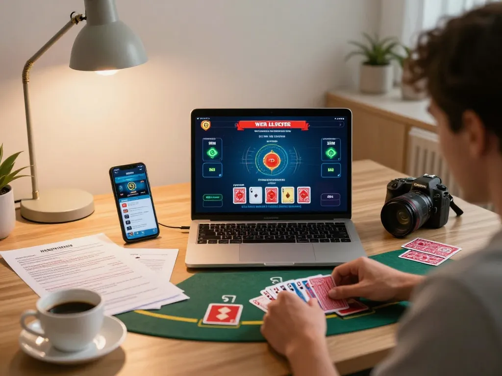 Player enjoying live dealer blackjack on 9BET at home, showcasing online betting strategy.