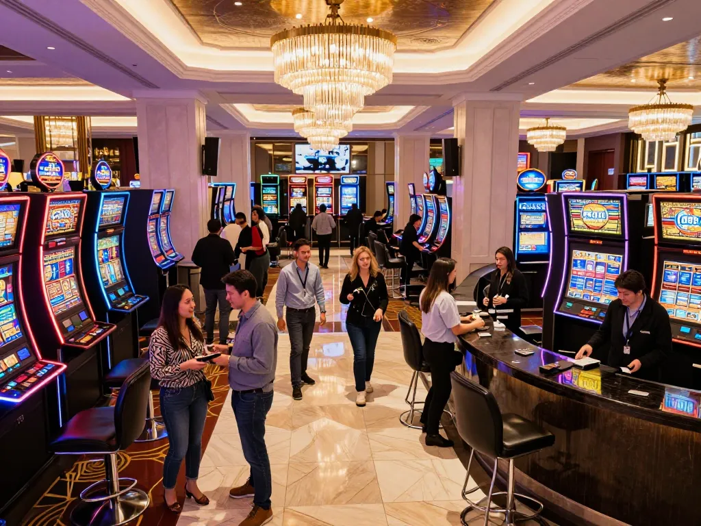 Excited guests arriving at cm88 casino, showcasing vibrant atmosphere and luxurious gaming experiences.