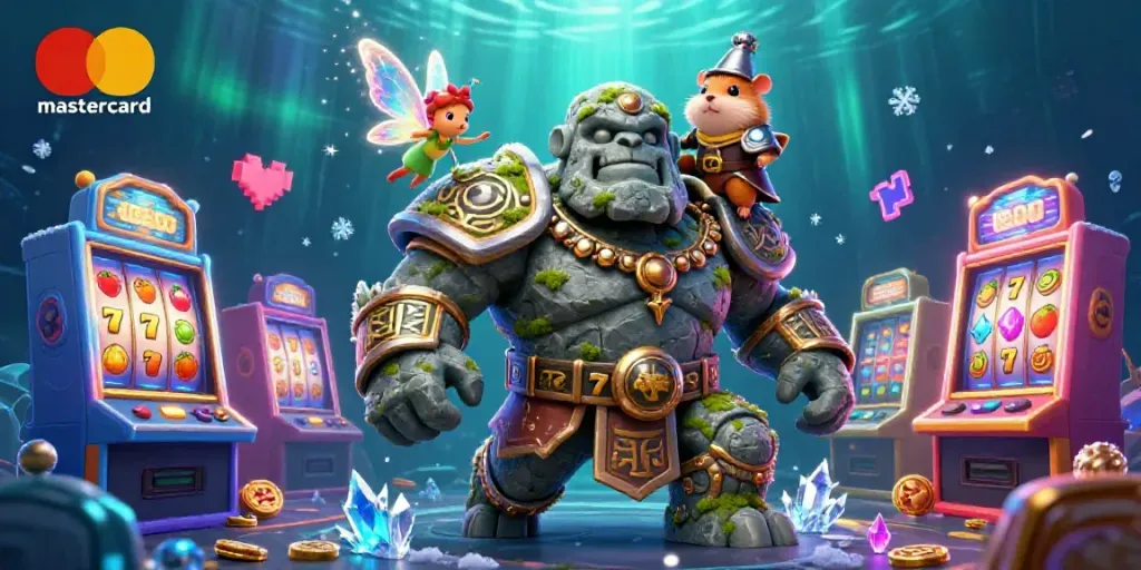 Experience the excitement of a mastercard casino with a magical golem, fairy, and hamster knight.