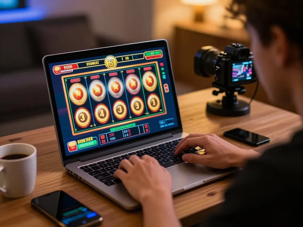Engaging online gaming experience at tg88 with dynamic slot interface on laptop