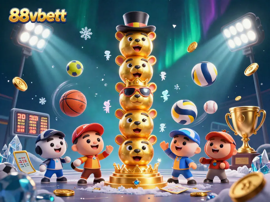 Engage with exciting casino elements in 88vbett's vibrant digital illustration, showcasing interactive games.