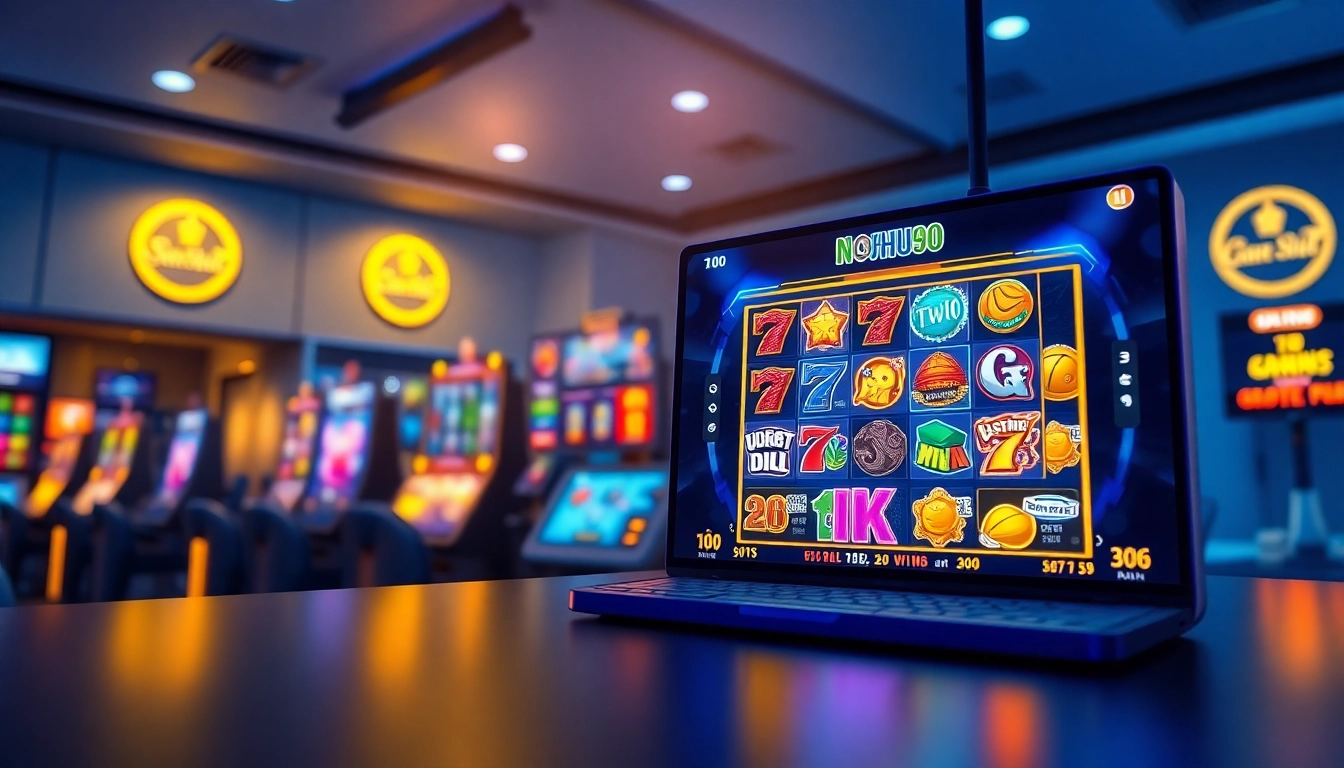 Experience the excitement of online gaming at https://nohu90v.biz/ with vibrant visuals showcasing slot games and trust badges.