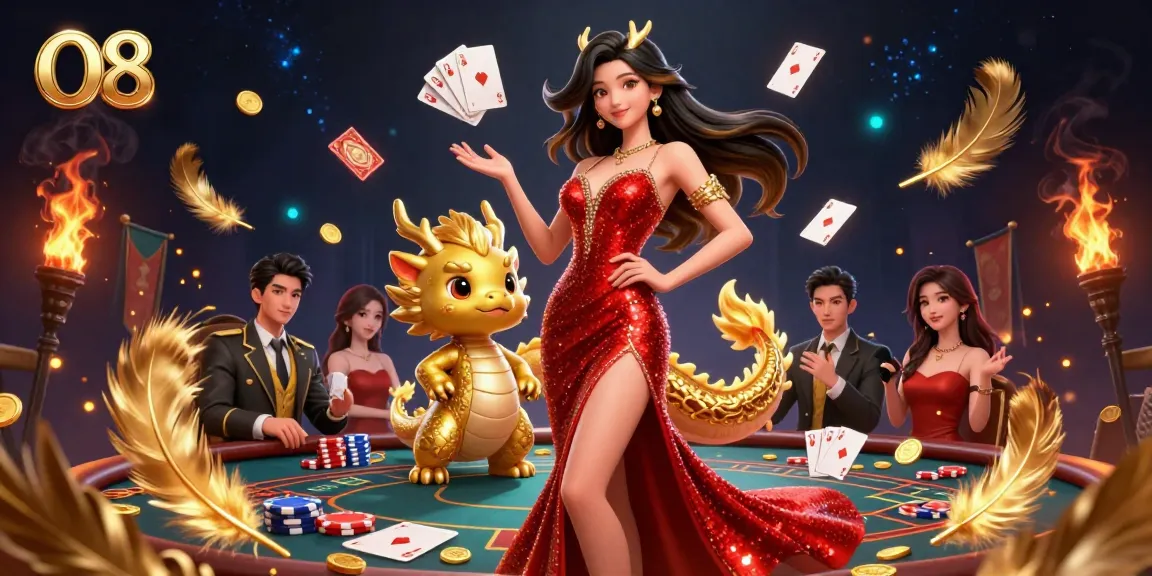 Experience thrilling poker action with O8 in vibrant 3D illustration showcasing immersive casino elements.