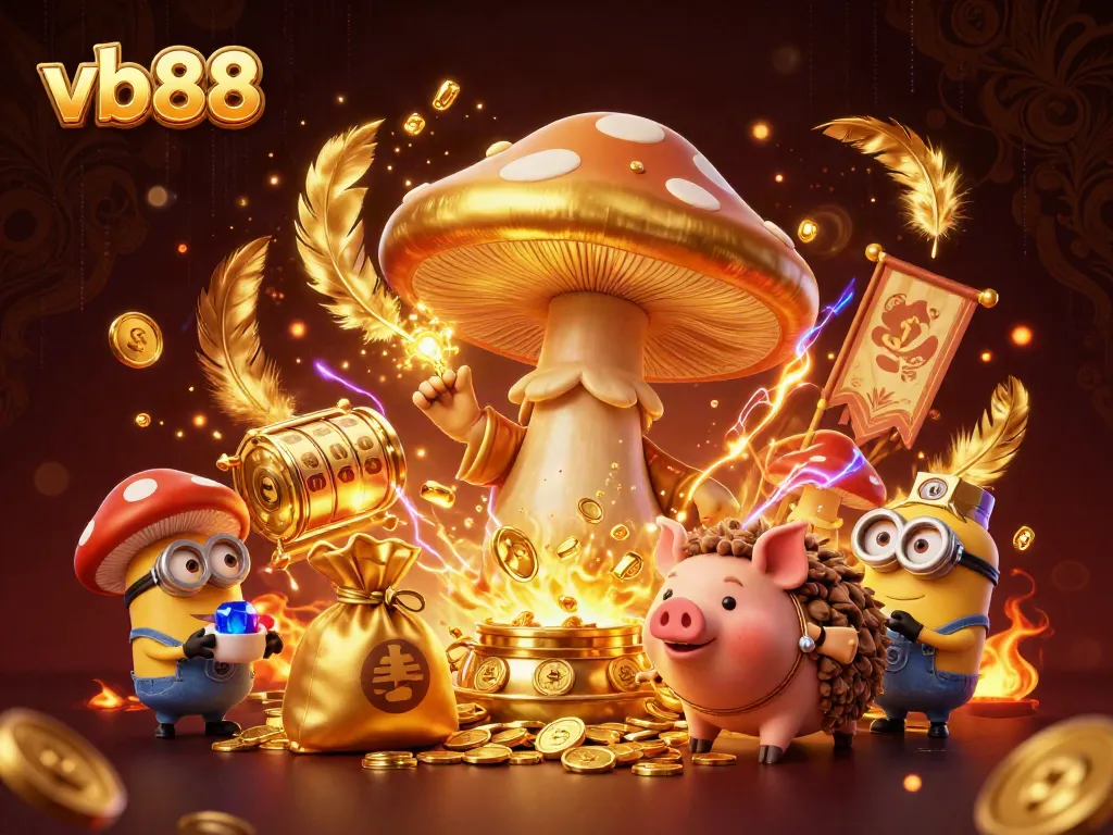 Engage in winning experiences at vb88 with rich illustrations of golden elements and vibrant characters.