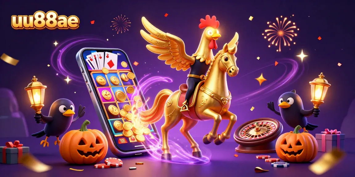 Join the excitement of uu88ae with a golden rooster and his friends winning at the casino.