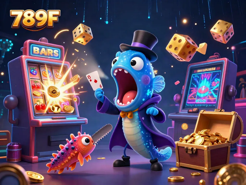 Engage in thrilling casino games with 789F's magical underwater scene featuring vibrant elements.