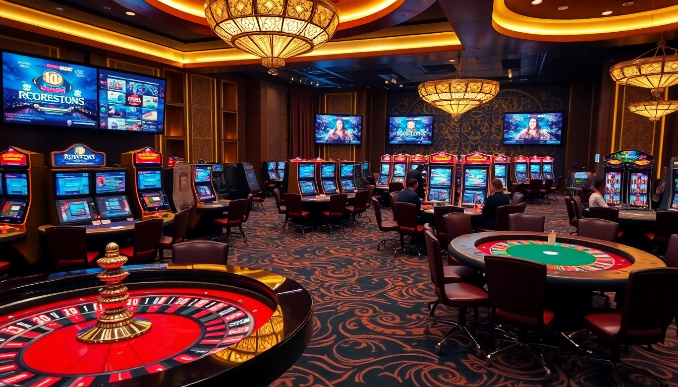 Players enjoying various games at https://gg88.ltd/ casino, showcasing excitement and luxury.