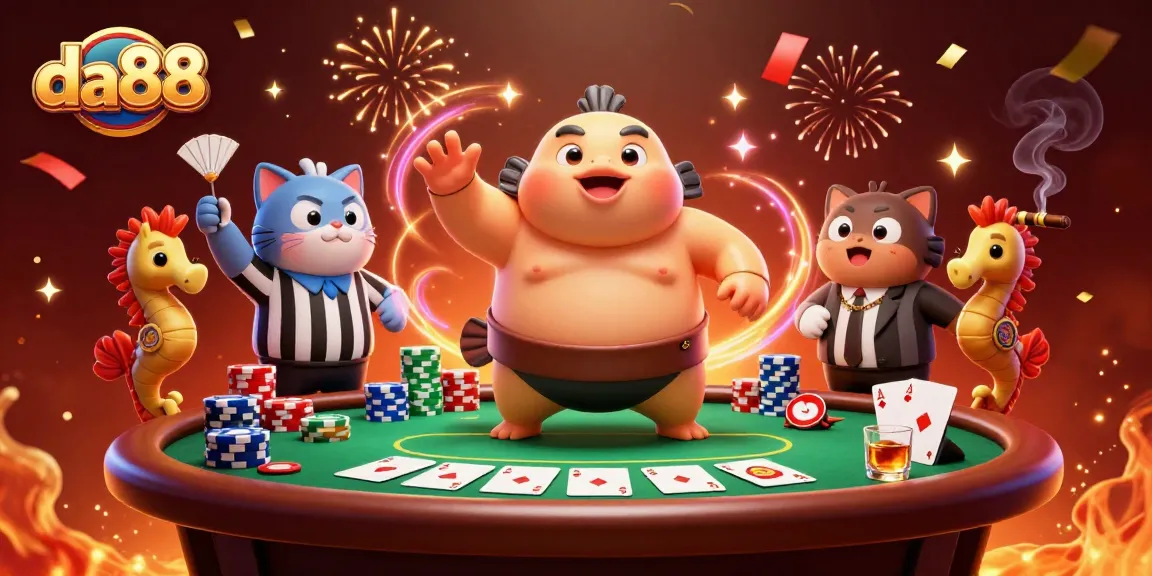 Experience the excitement at da88 with vibrant poker action in a stunning underwater casino scene.